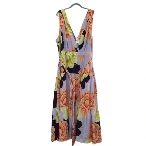Anthropologie Maeve NEW Floral Wrap Maxi Dress 26W - Picture 3 of 14